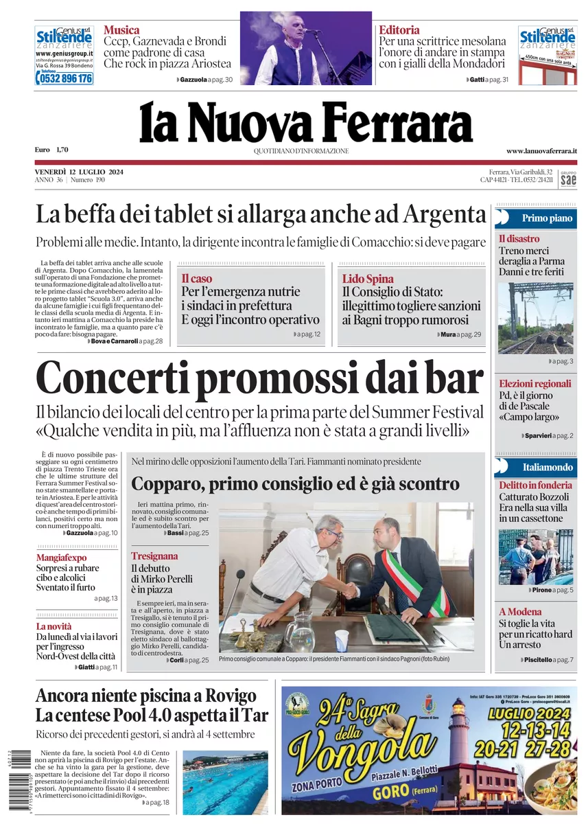 Prima-pagina-nuova ferrara-oggi-edizione-del-2024-07-12